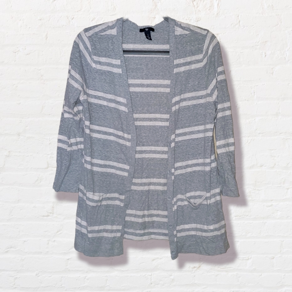 Gap Factory Gray Striped Cardigan size L